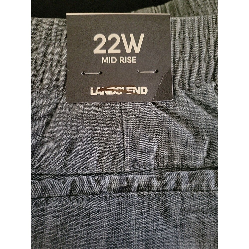 Lands’ End Bermuda Shorts 22W Chambray Blue Pockets Mid Rise Cotton Spandex Lot - Picture 5 of 8